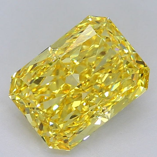 Lab-Grown Radiant Diamond - 6.03 Carats, Fancy Vivid Yellow Color, VS2 Clarity - Certified by IGI - Report Number: LG675544935