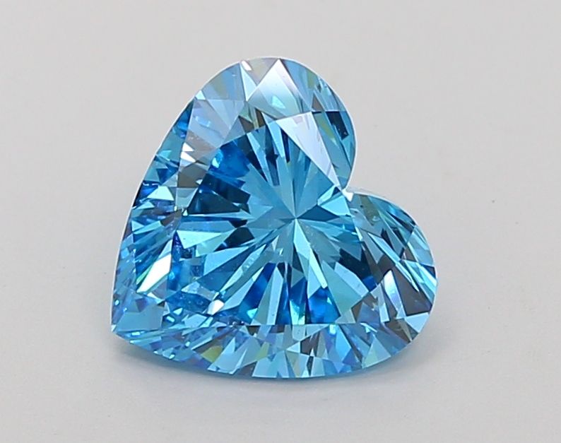 Lab-Grown Heart Diamond - 2.08 Carats, Fancy Vivid Blue Color, VS1 Clarity - Certified by IGI - Report Number: LG662406429