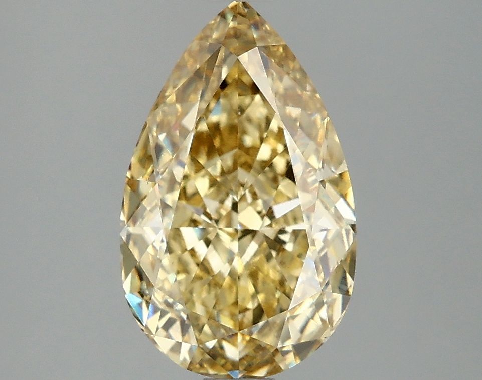 Lab-Grown Pear Diamond - 2.58 Carats, Fancy Intense Yellow Color, VS1 Clarity - Certified by IGI - Report Number: LG663405728