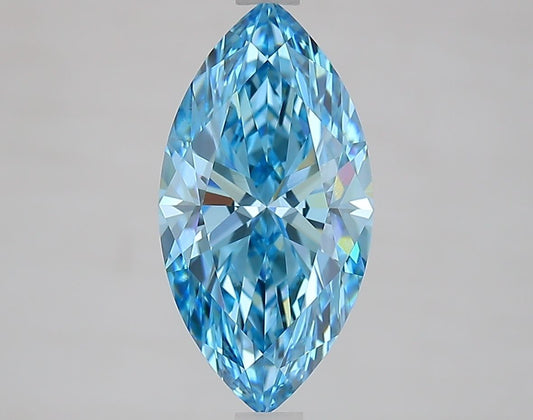 Lab-Grown Marquise Diamond - 2.5 Carats, Fancy Vivid Blue Color, VS1 Clarity - Certified by IGI - Report Number: LG631468654