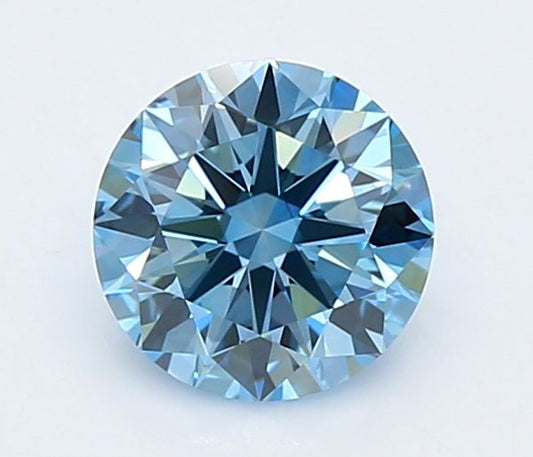 Lab-Grown Round Diamond - 1.1 Carats, Fancy Vivid Blue Color, VVS2 Clarity - Certified by IGI - Report Number: LG660483064