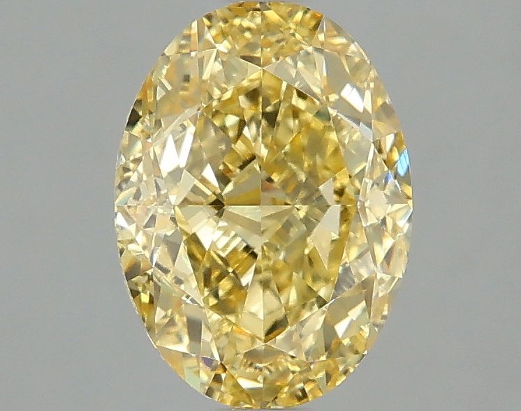 Lab-Grown Oval Diamond - 2.01 Carats, Fancy Vivid Yellow Color, VVS2 Clarity - Certified by IGI - Report Number: LG683520289