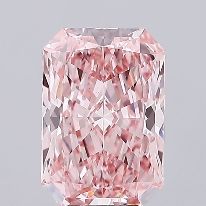 Lab-Grown Radiant Diamond - 5.09 Carats, Fancy Vivid Pink Color, VS2 Clarity - Certified by IGI - Report Number: LG680520435