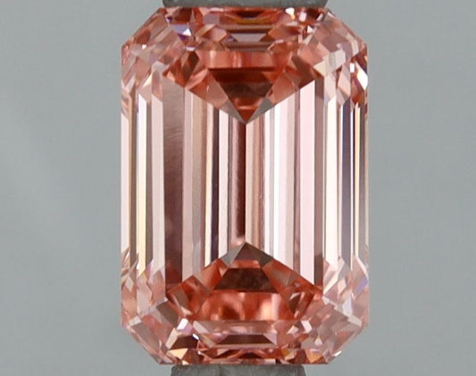 Lab-Grown Emerald Diamond - 1.01 Carats, Fancy Intense Pink Color, VVS2 Clarity - Certified by IGI - Report Number: LG670472965