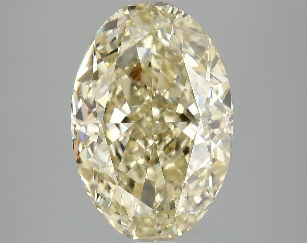 Lab-Grown Oval Diamond - 4.07 Carats, Fancy Yellow Color, VVS2 Clarity - Certified by IGI - Report Number: LG674532076