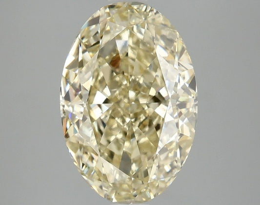 Lab-Grown Oval Diamond - 4.07 Carats, Fancy Yellow Color, VVS2 Clarity - Certified by IGI - Report Number: LG674532076