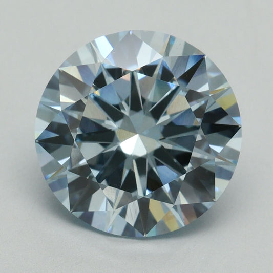 Lab-Grown Round Diamond - 4.01 Carats, Fancy Intense Blue Color, VS1 Clarity - Certified by IGI - Report Number: LG636401493