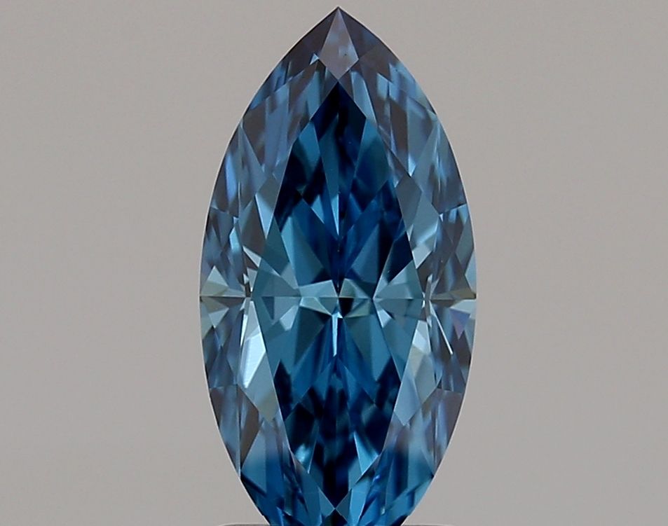 Lab-Grown Marquise Diamond - 1.52 Carats, Fancy Vivid Blue Color, VVS2 Clarity - Certified by IGI - Report Number: LG669450370