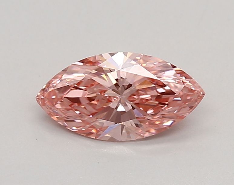 Lab-Grown Marquise Diamond - 0.7 Carats, Fancy Vivid Pink Color, VS2 Clarity - Certified by IGI - Report Number: LG607316235