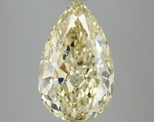 Lab-Grown Pear Diamond - 4.78 Carats, Fancy Yellow Color, VVS2 Clarity - Certified by IGI - Report Number: LG668428141