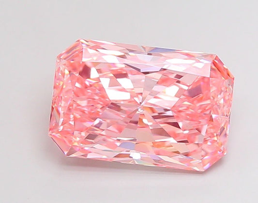 Lab-Grown Radiant Diamond - 8.05 Carats, Fancy Vivid Pink Color, VS1 Clarity - Certified by IGI - Report Number: LG685530811