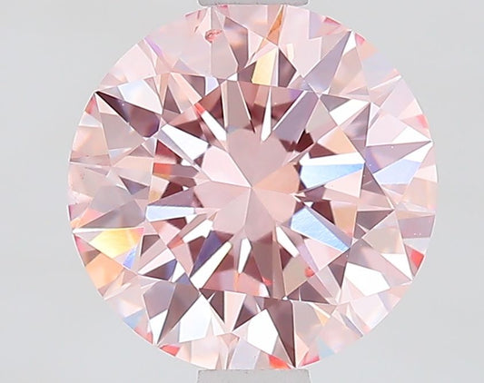 Lab-Grown Round Diamond - 1.5 Carats, Fancy Intense Pink Color, VS2 Clarity - Certified by IGI - Report Number: LG633489357