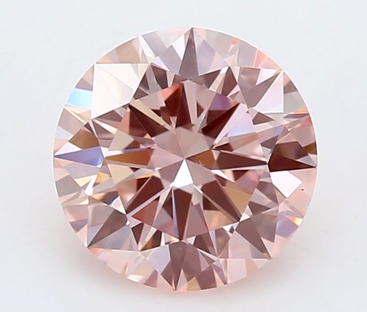 Lab-Grown Round Diamond - 0.87 Carats, Fancy Intense Pink Color, VS1 Clarity - Certified by IGI - Report Number: LG666418521
