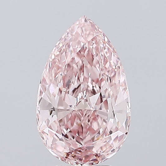 Lab-Grown Pear Diamond - 4.55 Carats, Fancy Intense Pink Color, VS1 Clarity - Certified by IGI - Report Number: LG645490189