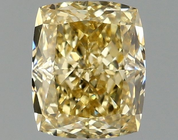 Lab-Grown Cushion Diamond - 1.59 Carats, Fancy Vivid Yellow Color, VVS2 Clarity - Certified by IGI - Report Number: LG660417993