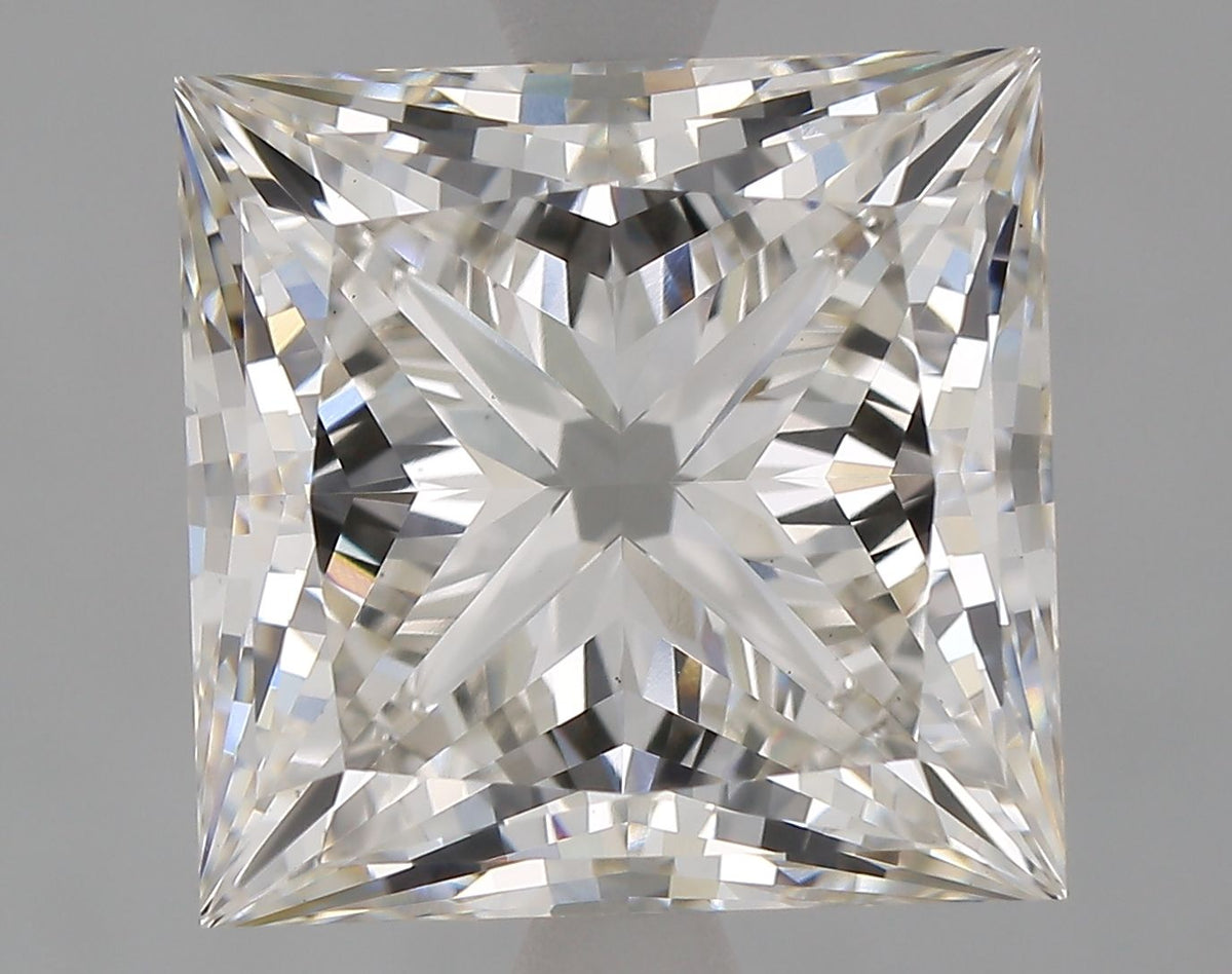 Lab-Grown Princess Diamond - 5.34 Carats, Fancy Vivid Green Color, VS1 Clarity - Certified by IGI - Report Number: LG648444287