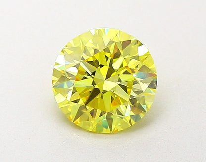 Lab-Grown Round Diamond - 1.55 Carats, Fancy Intense Yellow Color, VVS2 Clarity - Certified by IGI - Report Number: LG651495259