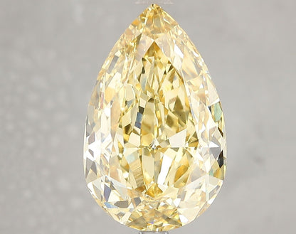 Lab-Grown Pear Diamond - 7.03 Carats, Fancy Vivid Yellow Color, VVS2 Clarity - Certified by IGI - Report Number: LG660453365