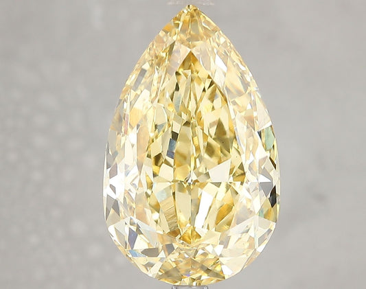 Lab-Grown Pear Diamond - 7.03 Carats, Fancy Vivid Yellow Color, VVS2 Clarity - Certified by IGI - Report Number: LG660453365