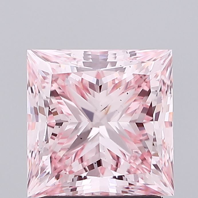 Lab-Grown Princess Diamond - 2.01 Carats, Fancy Intense Pink Color, VS2 Clarity - Certified by IGI - Report Number: LG630456504