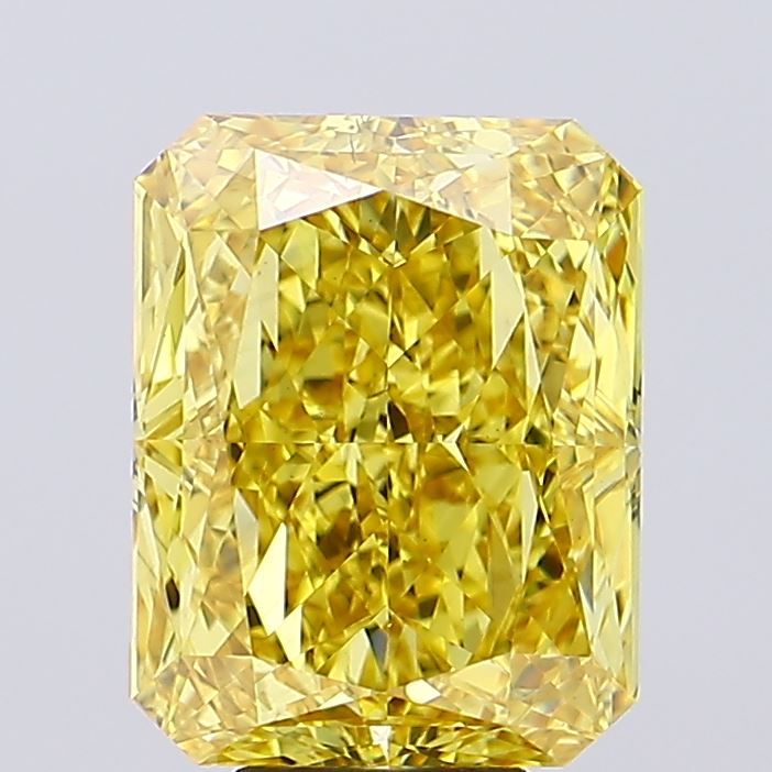 Lab-Grown Radiant Diamond - 8.05 Carats, Fancy Vivid Yellow Color, VS2 Clarity - Certified by IGI - Report Number: LG642442254