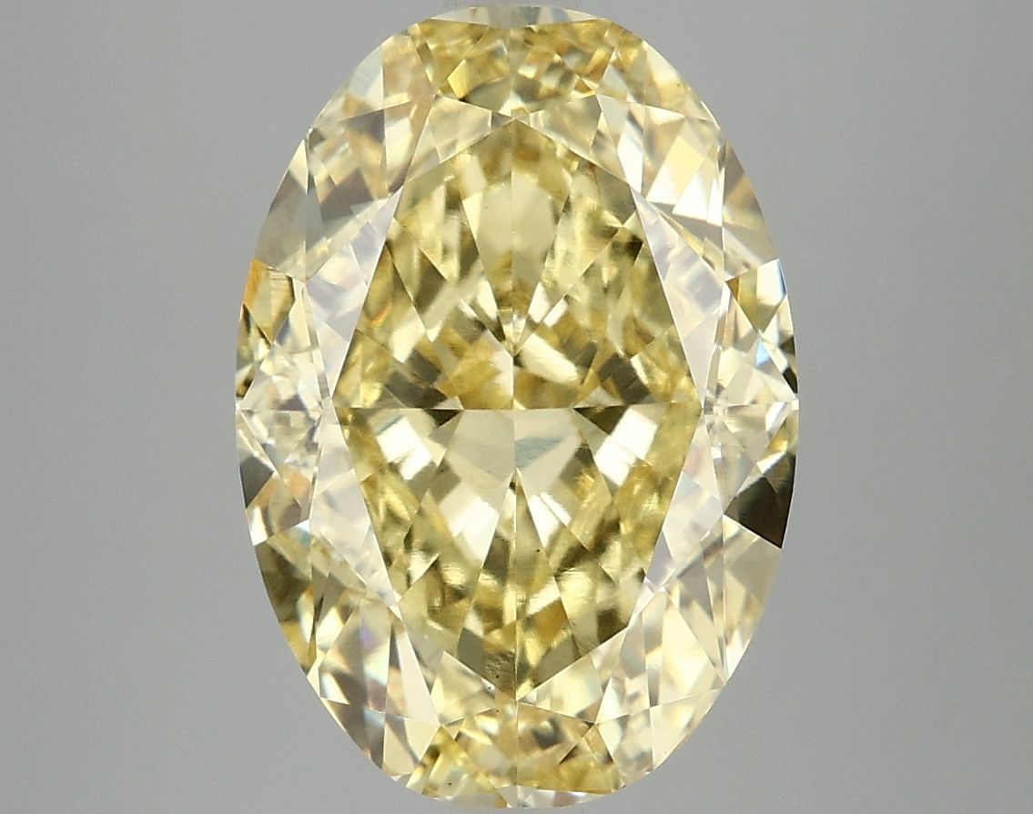 Lab-Grown Oval Diamond - 6.1 Carats, Fancy Vivid Yellow Color, VS1 Clarity - Certified by IGI - Report Number: LG693506570