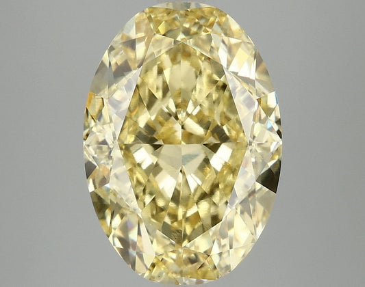 Lab-Grown Oval Diamond - 6.1 Carats, Fancy Vivid Yellow Color, VS1 Clarity - Certified by IGI - Report Number: LG693506570