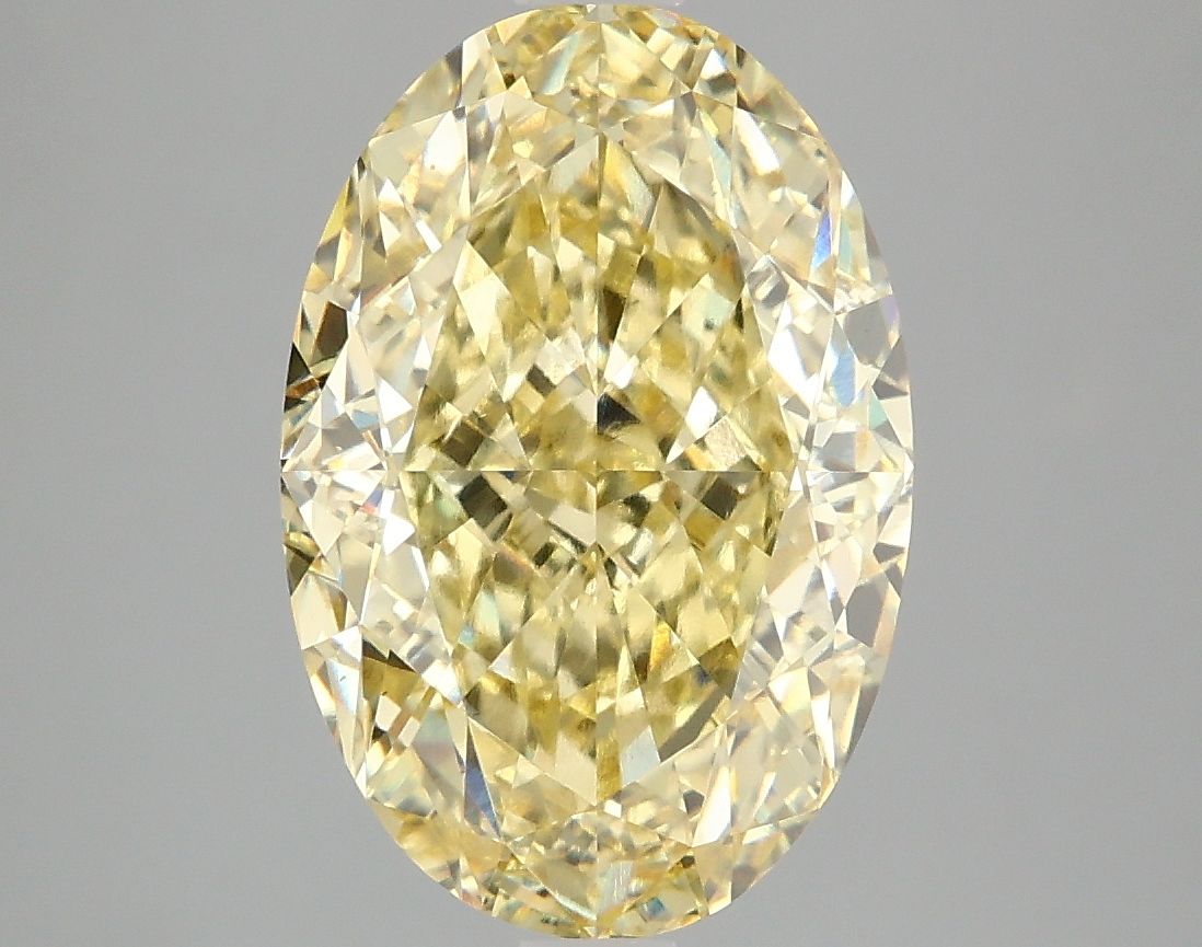 Lab-Grown Oval Diamond - 4.91 Carats, Fancy Vivid Yellow Color, VS1 Clarity - Certified by IGI - Report Number: LG681518418