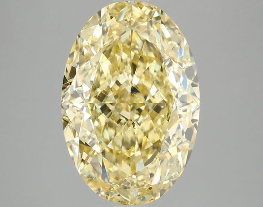 Lab-Grown Oval Diamond - 4.91 Carats, Fancy Vivid Yellow Color, VS1 Clarity - Certified by IGI - Report Number: LG681518418