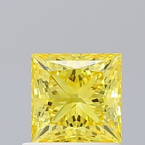 Lab-Grown Princess Diamond - 1.01 Carats, Fancy Vivid Yellow Color, VS1 Clarity - Certified by IGI - Report Number: LG659461943
