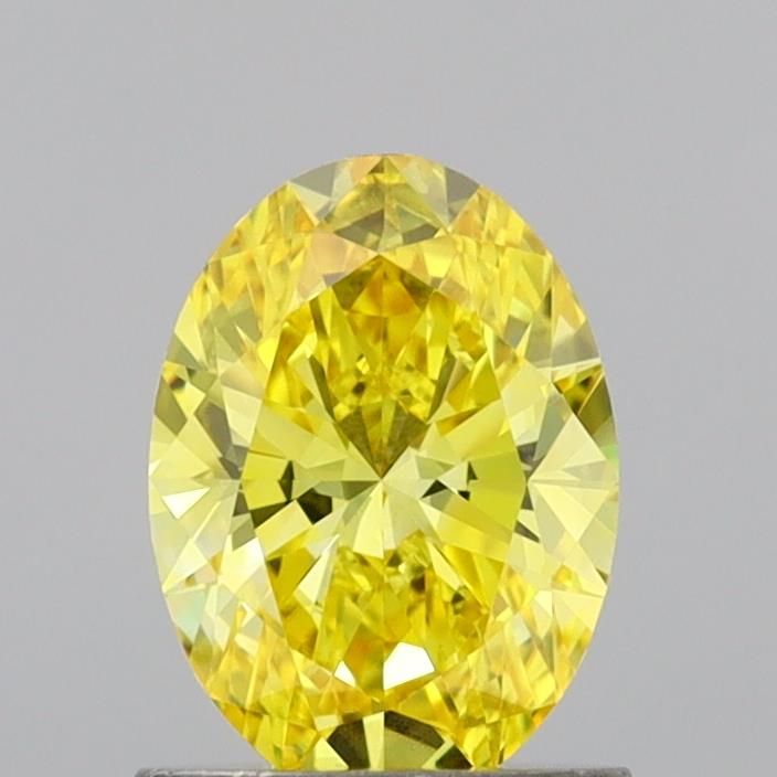 Lab-Grown Oval Diamond - 1.01 Carats, Fancy Vivid Yellow Color, VVS2 Clarity - Certified by IGI - Report Number: LG691539995