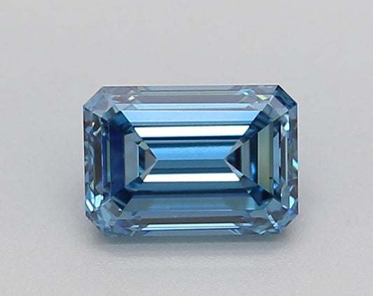 Lab-Grown Emerald Diamond - 0.86 Carats, Fancy Vivid Blue Color, VS1 Clarity - Certified by IGI - Report Number: LG626457119
