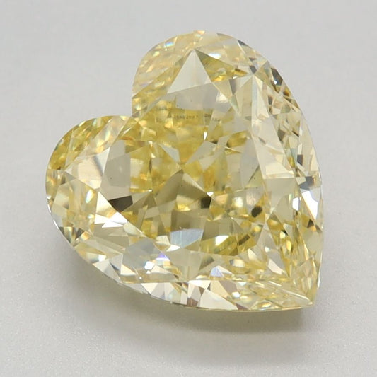Lab-Grown Heart Diamond - 3.1 Carats, Fancy Intense Yellow Color, VVS2 Clarity - Certified by IGI - Report Number: LG635492667
