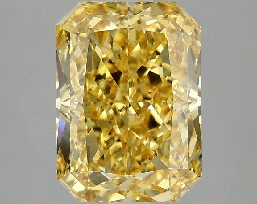 Lab-Grown Radiant Diamond - 3.05 Carats, Fancy Vivid Yellow Color, VS2 Clarity - Certified by IGI - Report Number: LG669416014