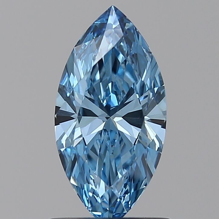 Lab-Grown Marquise Diamond - 0.89 Carats, Fancy Vivid Blue Color, VS1 Clarity - Certified by IGI - Report Number: LG563237342