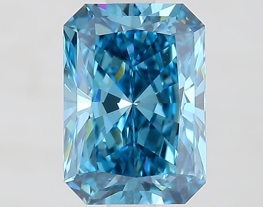 Lab-Grown Radiant Diamond - 1.6 Carats, Fancy Vivid Blue Color, VVS2 Clarity - Certified by IGI - Report Number: LG681516415