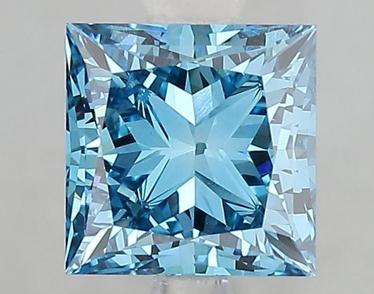 Lab-Grown Princess Diamond - 2.06 Carats, Fancy Vivid Blue Color, VVS2 Clarity - Certified by IGI - Report Number: LG666431768