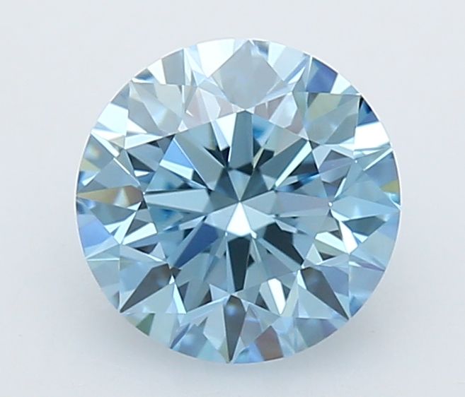 Lab-Grown Round Diamond - 0.63 Carats, Fancy Intense Blue Color, VVS1 Clarity - Certified by IGI - Report Number: LG666419172
