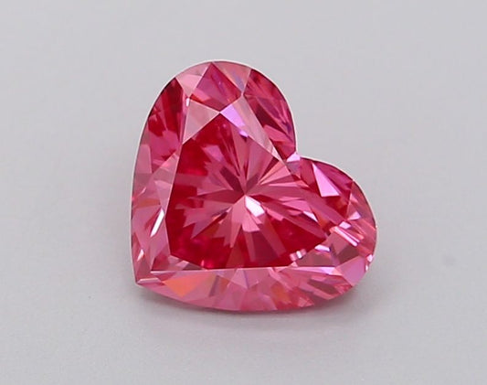 Lab-Grown Heart Diamond - 1.13 Carats, Fancy Vivid Pink Color, VS1 Clarity - Certified by IGI - Report Number: LG633476824