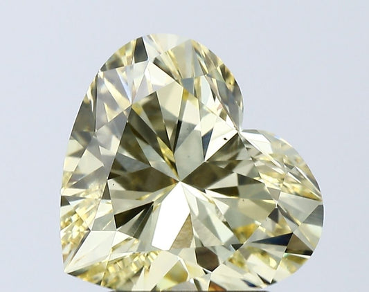 Lab-Grown Heart Diamond - 3.05 Carats, Fancy Vivid Yellow Color, VS2 Clarity - Certified by IGI - Report Number: LG671438869