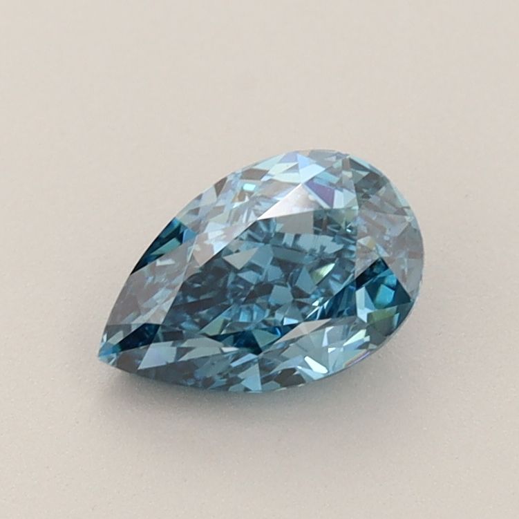 Lab-Grown Pear Diamond - 0.84 Carats, Fancy Vivid Blue Color, VS1 Clarity - Certified by IGI - Report Number: LG598325748