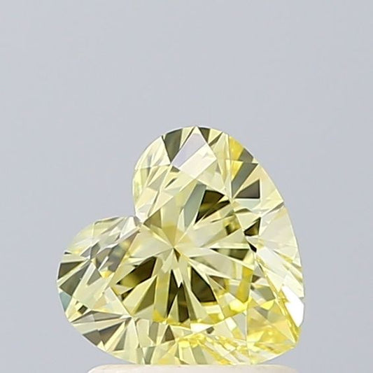 Lab-Grown Heart Diamond - 1.01 Carats, Fancy Intense Yellow Color, VS1 Clarity - Certified by IGI - Report Number: LG620450849