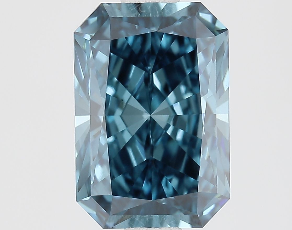 Lab-Grown Radiant Diamond - 1.52 Carats, Fancy Vivid Blue Color, VS1 Clarity - Certified by IGI - Report Number: LG681516157