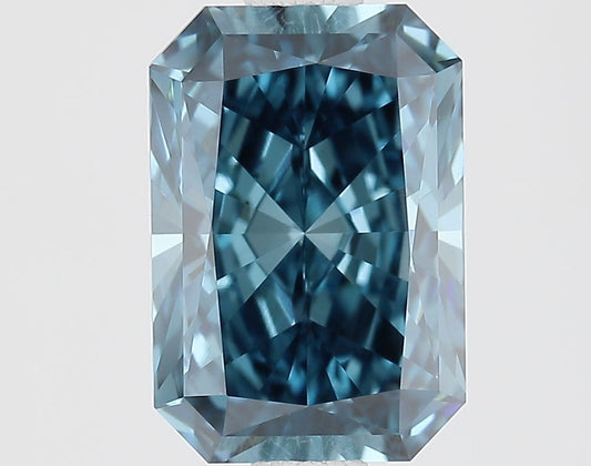 Lab-Grown Radiant Diamond - 1.52 Carats, Fancy Vivid Blue Color, VS1 Clarity - Certified by IGI - Report Number: LG681516157