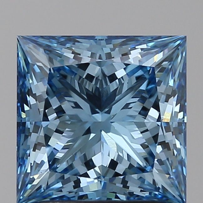 Lab-Grown Princess Diamond - 2.09 Carats, Fancy Vivid Blue Color, VS1 Clarity - Certified by IGI - Report Number: LG618441940