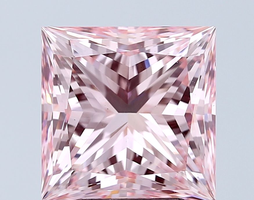 Lab-Grown Princess Diamond - 5.01 Carats, Fancy Intense Pink Color, VS1 Clarity - Certified by IGI - Report Number: LG591359929