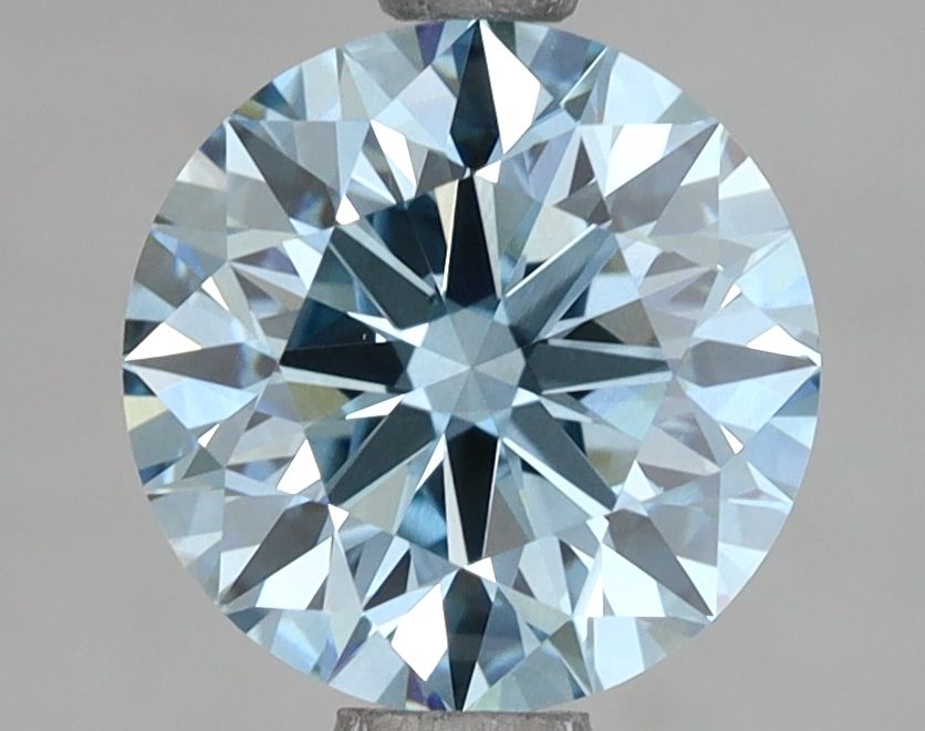 Lab-Grown Round Diamond - 2.0 Carats, Fancy Vivid Blue Color, VS1 Clarity - Certified by IGI - Report Number: LG654408650