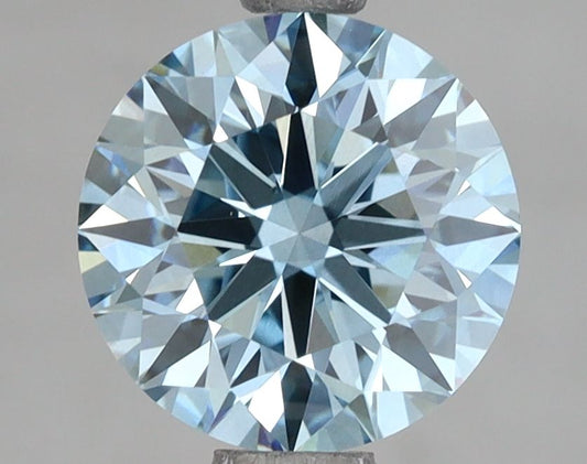 Lab-Grown Round Diamond - 2.0 Carats, Fancy Vivid Blue Color, VS1 Clarity - Certified by IGI - Report Number: LG654408650