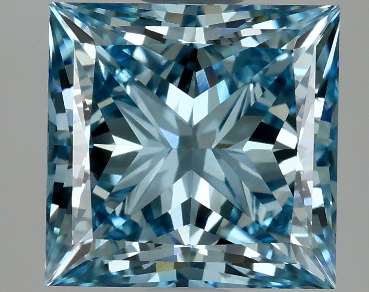 Lab-Grown Princess Diamond - 2.83 Carats, Fancy Vivid Blue Color, VS1 Clarity - Certified by IGI - Report Number: LG635403417