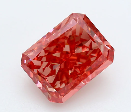 Lab-Grown Radiant Diamond - 7.12 Carats, Fancy Vivid Pink Color, VS1 Clarity - Certified by IGI - Report Number: LG663402325
